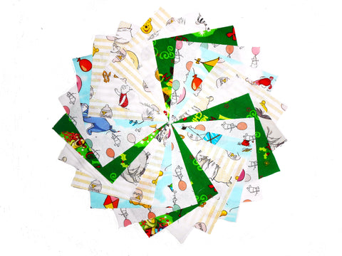 40 -5" Quilting Fabric Sqaures Pooh and Friends/ 5 Prints 8 of each