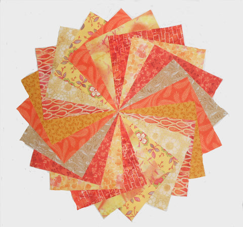 40 5" Quilting Fabric Squares Bahama Breeze/Yellows/Orange/Gorgeous