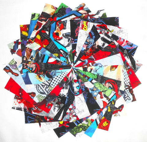 40 -5" Quilting Fabric Squares Marvel Medley/ 10 Prints 4 of each