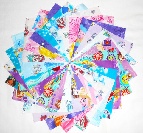 40 -5" Quilting Fabric Squares Princess Medley/ 10 Prints 4 of each