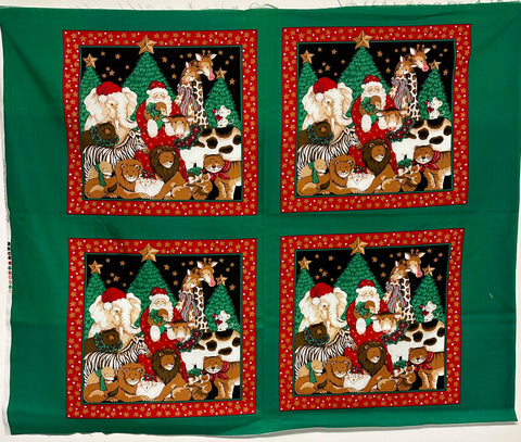 Christmas Safari Pillow Panel/ Wall hanging Quilt Panel 36" X 43"