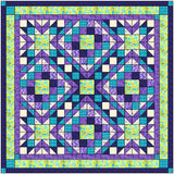 Shooting Star Purple & Green Queen /Pre-cut Fabrics Ready To Sew