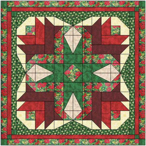 Easy Quilt Kit Christmas Poinsettia /Precut/Ready to Sew!!