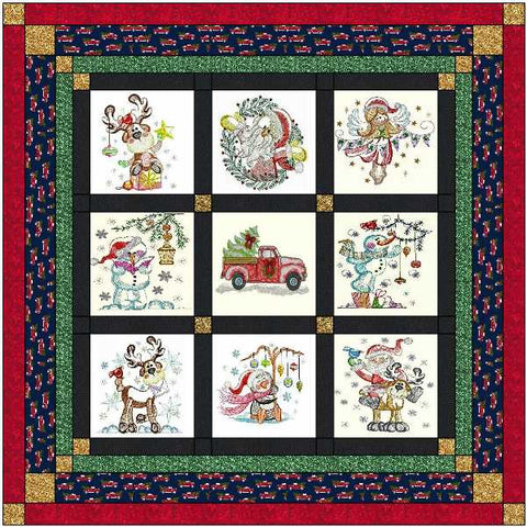 Quilt Kit Believe in Christmas in The Country/Ready2Sew/w Finished Embroidery Blocks