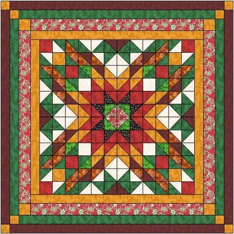 Quilt Kit Christmas Star Queen Beautiful Tonals and Christmas Prints/Pre Cut & Ready to Sew!!
