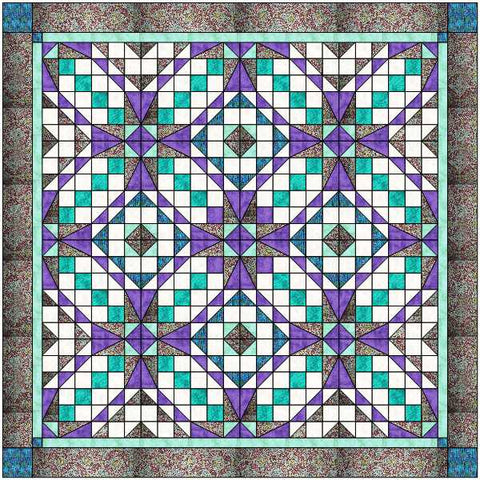 Quilt Kit  Clear Reflections Purple & Green/Precut/Ready to Sew!!