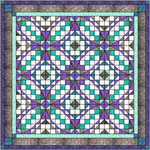 Quilt Kit  Clear Reflections Purple & Green Queen/Precut/Ready to Sew!!