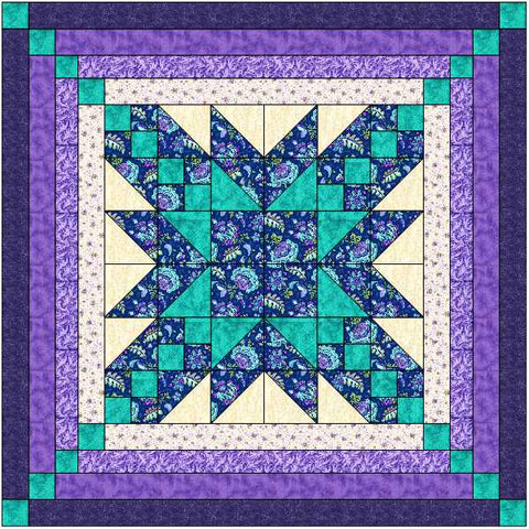 Quilt Kit/Elegant Star Purple PassionGorgeous/Pre-cut Fabrics Ready To Sew!