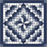 Quilt Kit/Faceted Star Blue & White/Pre-cut Fabric Ready To Sew
