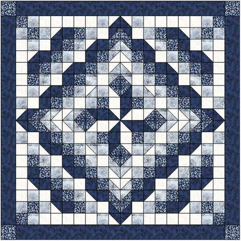 Quilt Kit/Faceted Star Blue & White/Pre-cut Fabric Ready To Sew