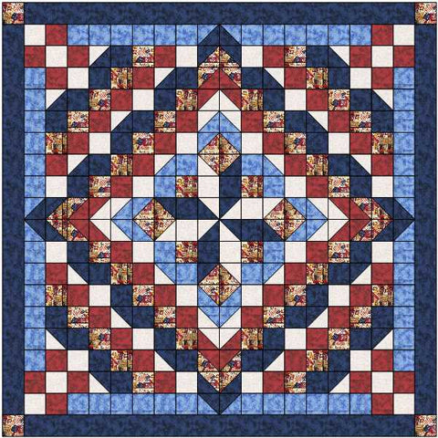Quilt Kit/Faceted Star/Patriotic Quilt of Valor/Pre-cut Fabric Ready To Sew/Full