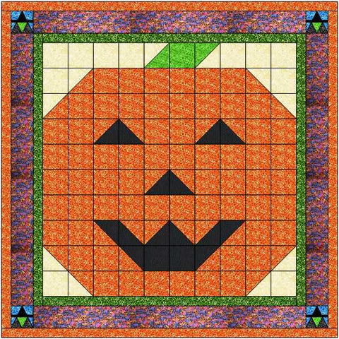 Easy Quilt Kit Halloween Jack O Lantern and Witches/Pre-cut Fabric Ready To Sew