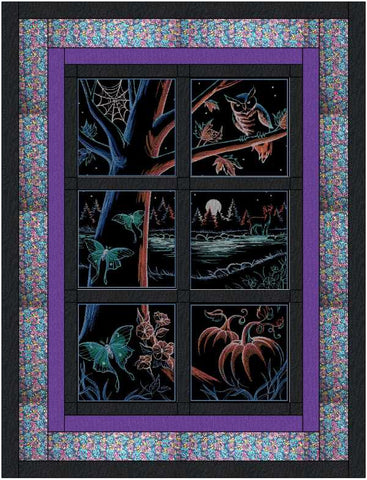 Quilt Kit/Halloween Haunted View/Ready2Sew/w Finished Embroidery Blocks