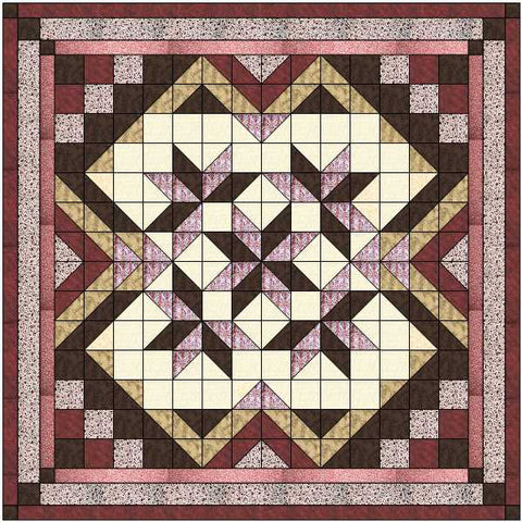 Easy Quilt Kit Heavens Variation Burgandy, Rose, Brown/Precut/Ready to Sew!!