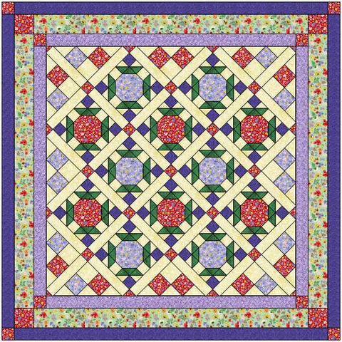 Jeweled Garden Quilt kit /Pre-cut Fabrics Ready To Sew