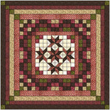 Nine Patch Starlily Burgandy & Brown/Precut Fabrics Ready To Sew