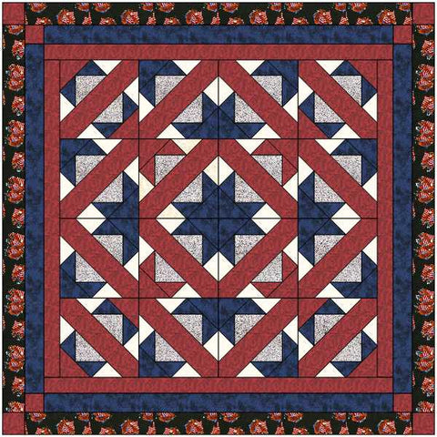 Easy Quilt Kit Path to the Stars Patriotic /Precut/Ready to Sew