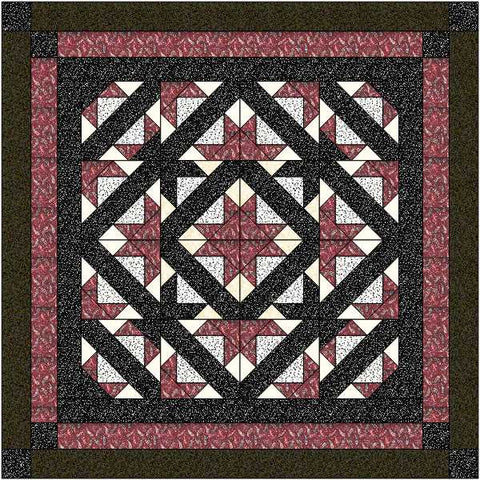 Easy Quilt Kit Path to the Stars Red/Black/White /Queen/Precut/Ready to Sew