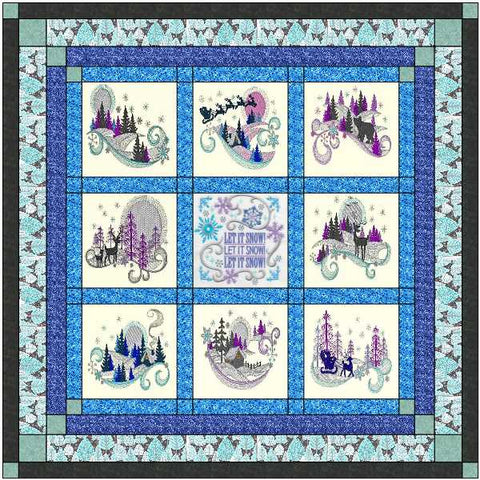 Quilt Kit Christmas Silent Night/Ready2Sew/w Finished Embroidery Blocks