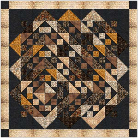 Easy Quilt Kit (Silk) Offset Neutrals/ Pre-cut Fabrics Ready To Sew