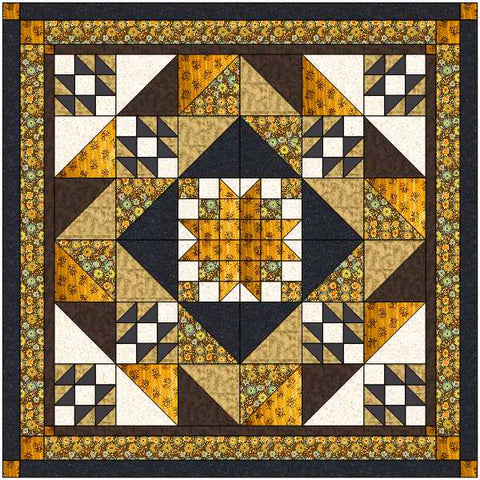 Easy Quilt Kit Star Medallion Neutral/Precut/Ready to Sew!! 69" X 69"
