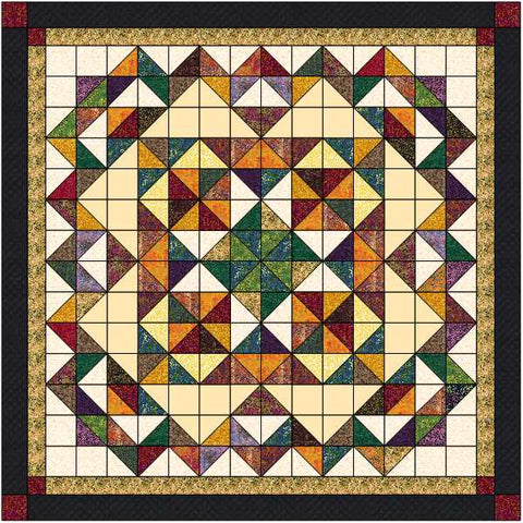 Precut Quilt Kit Trade Winds King with Benartex Bali Batiks Fabric and Tonals