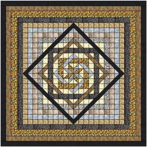 Easy Quilt Kit Tumbling Star King/Tan and Grays/Precut/Ready to Sew!…