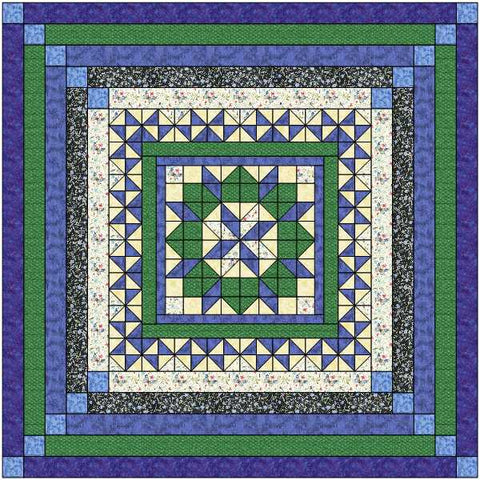 Easy Quilt Kit Twinkling Bluebell King / Precut/Ready to Sew!…