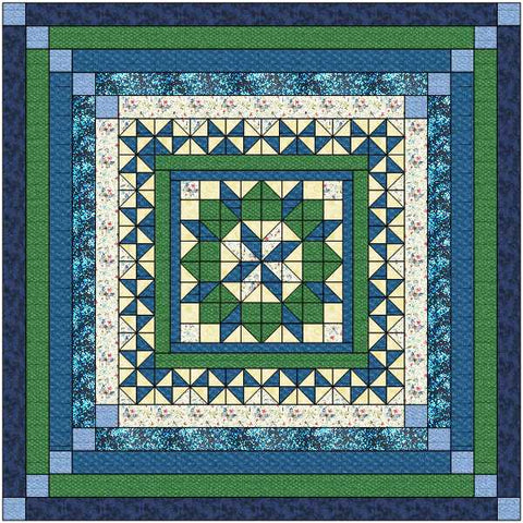 Easy Quilt Kit Twinkling Bluebell King / Precut/Ready to Sew!…