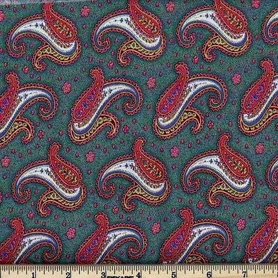 Flower Paisley Dance Sage/100% Cotton BY THE YARD!New Designs!!!