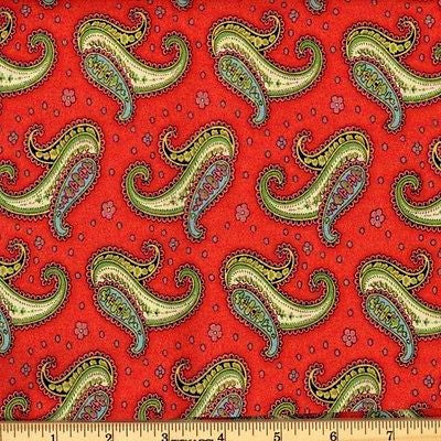 Flower Paisley Dance Coral/100% Cotton BY THE YARD!New Designs!!!