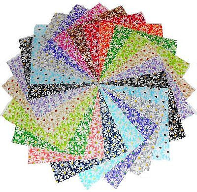 60 5" Quilting Fabric Sqs/Beautiful Crazy Daisy Charm Pack