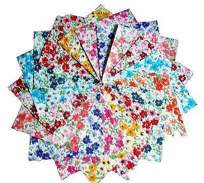 36 5" Quilting Fabric Squares Beautiful Bright Flower Patch ! BUY IT NOW !