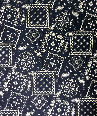 Black Bandanna fabric By the yard !!! Buy It Now !!!