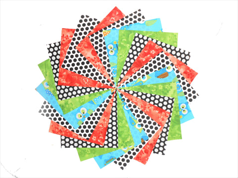 40 5" Quilting Fabric Sqs Hoot Hoot Owls!