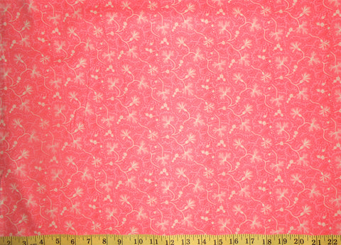 Quilting fabric Fanfare Coral 100% Cotton BY THE YARD!!!