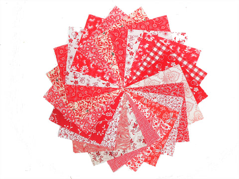 34 5" Quilting Fabric Sqs/Red and White Charm pack!