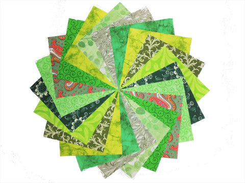 40 5" Quilting Fabric Squares Green Grass/Shades of Green/BUY IT NOW!!!