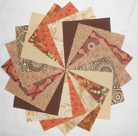 40 5 Inch Quilting Fabric Squares Charm Pack Chocolate/Shades of Brown