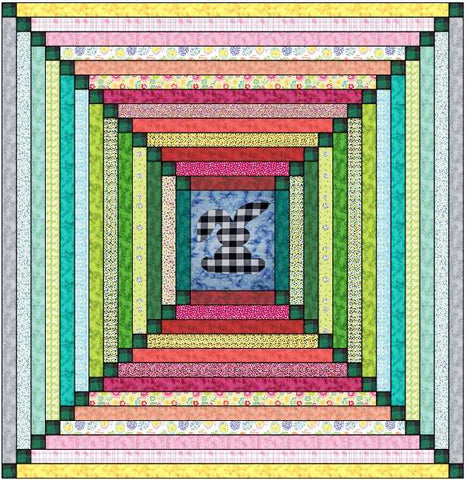 Quilt Kit Easter Bunny Trail Precut Ready to Sew/Easy Strip/Beginner/Applique