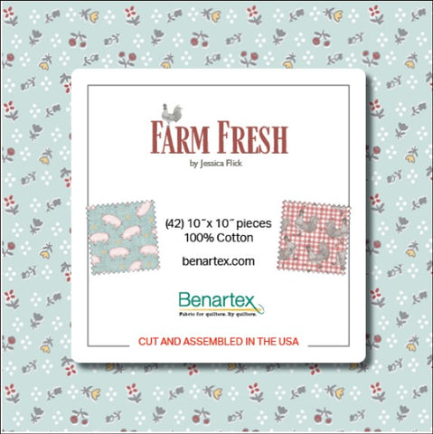 Farm Fresh Layer Cake 10 Inch Quilting Squares 42 By Jessica Flick for Benartex