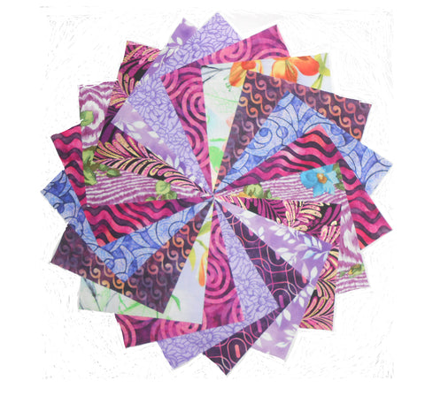 40 5" Purple Orchard Charm Pack Quilting Squares by Benartex/10 colorways