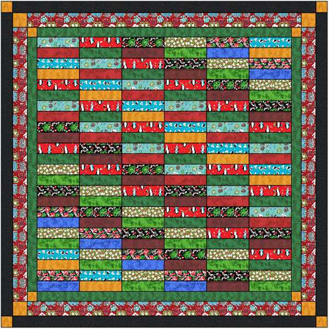 Quilt Kit Christmas Color Thru the Lines King 100" X 100" /Pre Cut & Ready to Sew!!