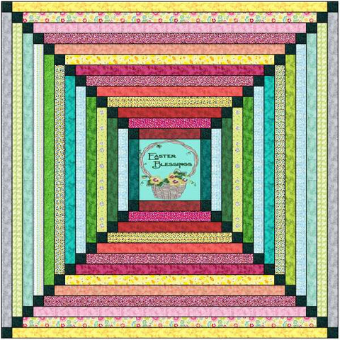 Quilt Kit Easter Blessing Basket /Precut Ready to Sew/Easy Strip/Beginner/Embroidery