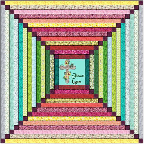 Quilt Kit Easter Blessing /Precut Ready to Sew/Easy Strip/Beginner/Embroidery
