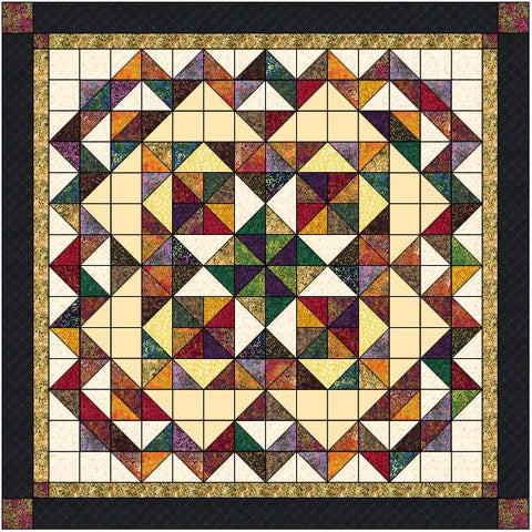 Precut Quilt Kit Trade Winds with Benartex Bali Batiks Fabric and Tonals
