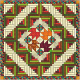 Easy Quilt Kit Log Cabin Falling Leaves/Pre-cut Fabrics Ready To Sew!