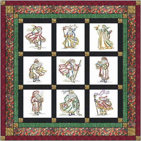 Santa's Christmas Village/Ready2Sew/w Finished Embroidery Blocks