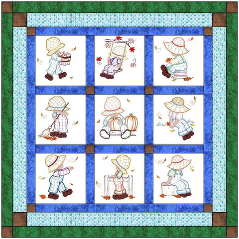 Quilt Kit/Sun Bonnet Sam/Baby Boy Quilt Kit/Precut Fabric Ready2Sew