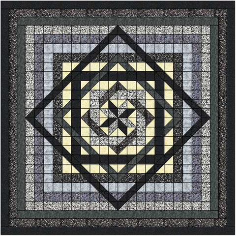 Easy Quilt Kit Tumbling Star King/Black and Grays/Precut/Ready to Sew!…